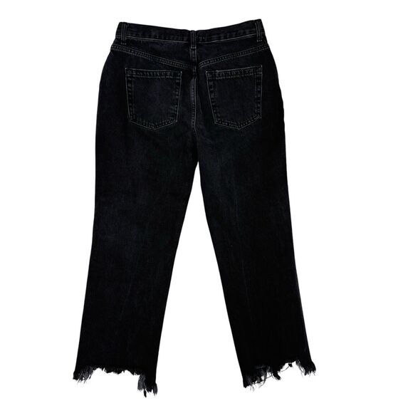 Free People Maggie Straight Jean Size 28 Black High Waist We The Free Button Fly - Picture 2 of 9
